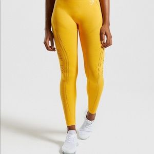 GymShark Yellow Flawless knit Leggings Size Small